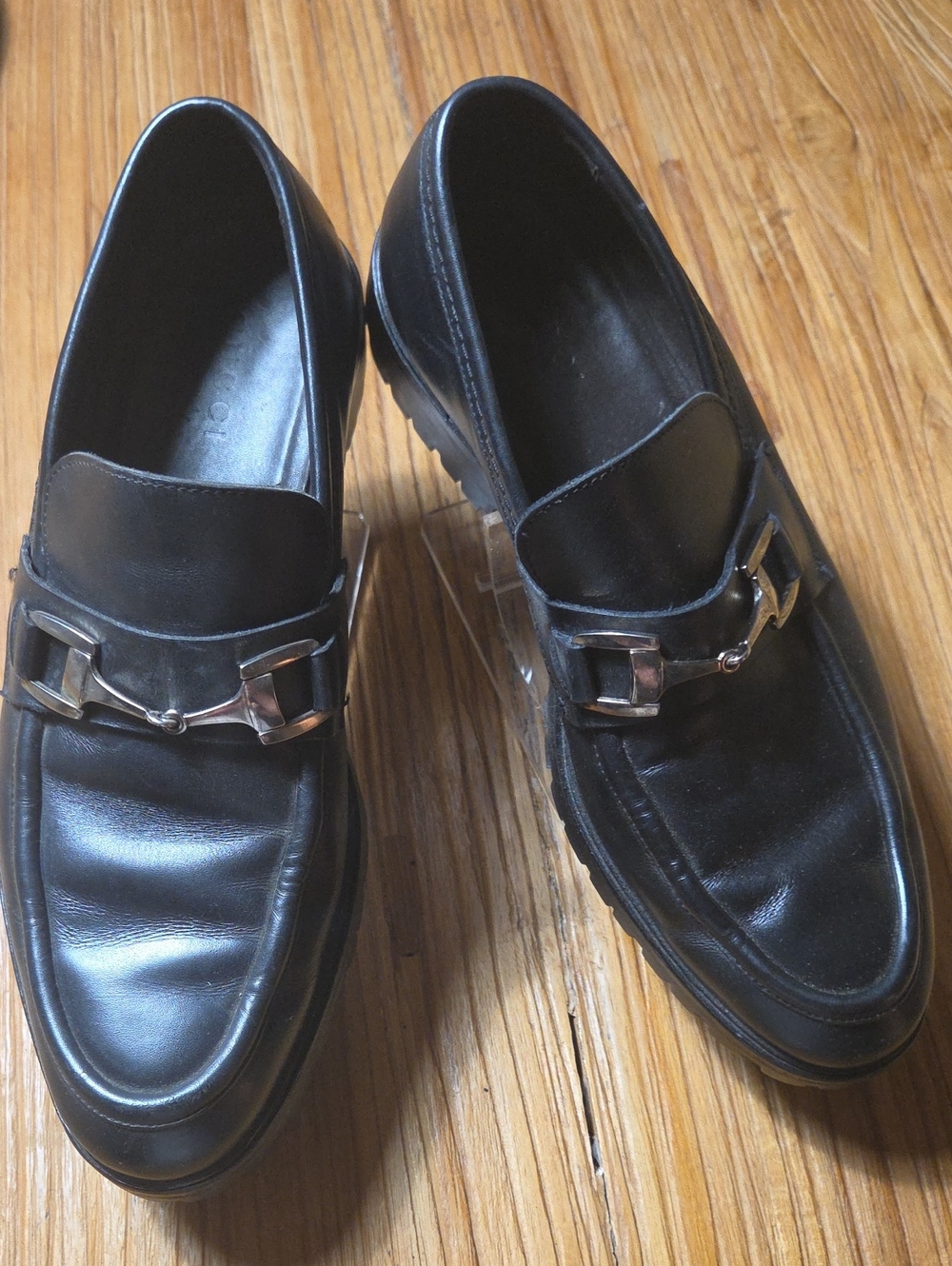 GUCCI Made In ITALY Black Leather Bit Loafers